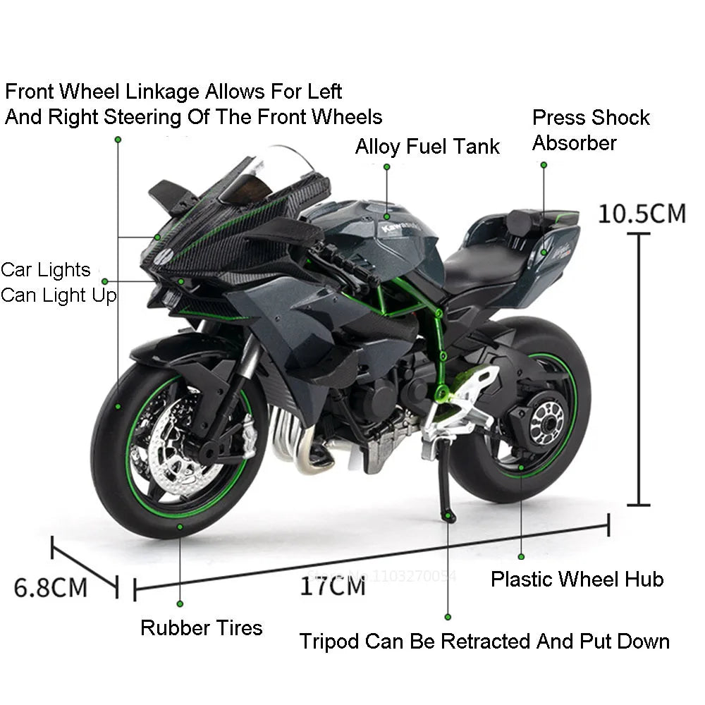 1:12 Kawasaki H2R BMW S1000RR Alloy Diecast Motorcycle